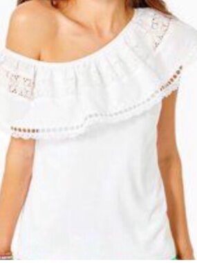 Lilly Pulitzer Tracee One Shoulder Blouse Top with Eyelet